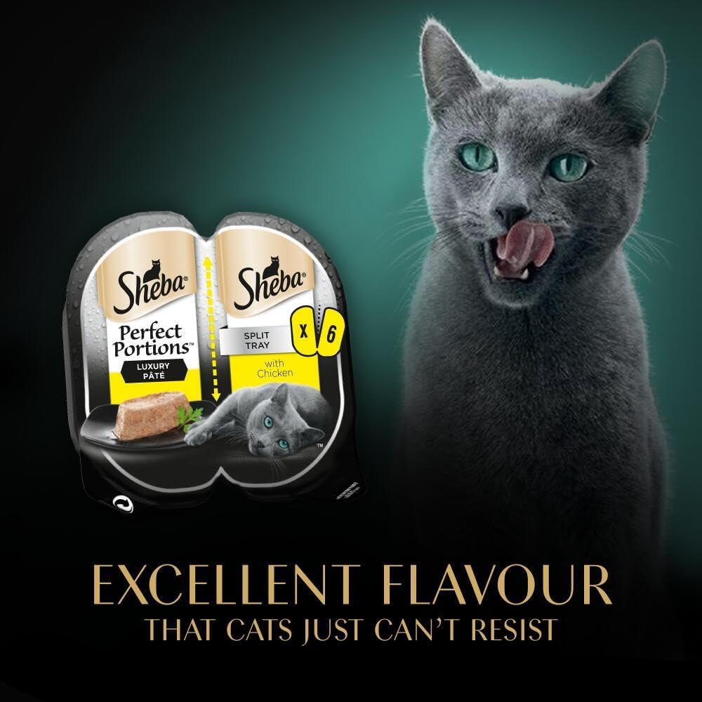 Sheba Perfect Portions Cat Food Tray with Chicken in Loaf, 225 g (Pack of 8)
