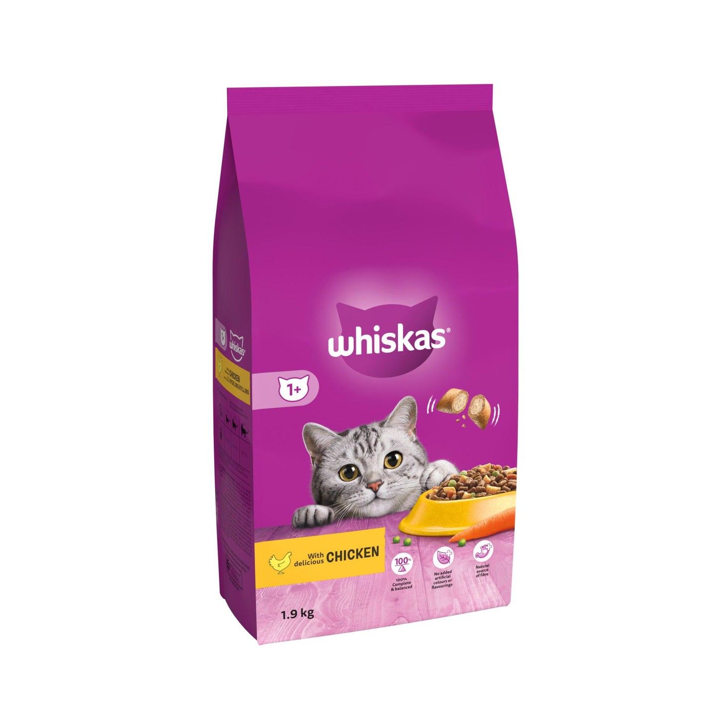 Whiskas 1+ Tuna 1.9kg Bag, Adult Cat Dry Food