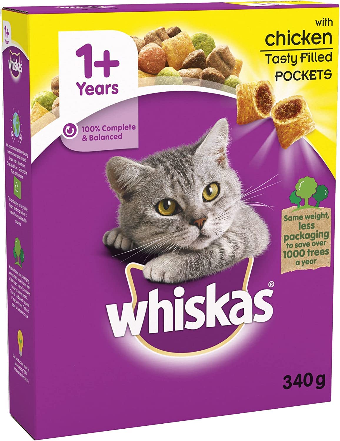 Whiskas 1+ Tuna 1.9kg Bag, Adult Cat Dry Food