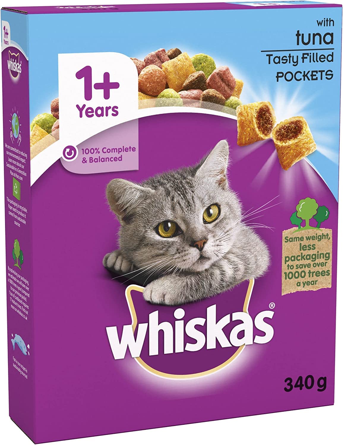 Whiskas 1+ Tuna 1.9kg Bag, Adult Cat Dry Food