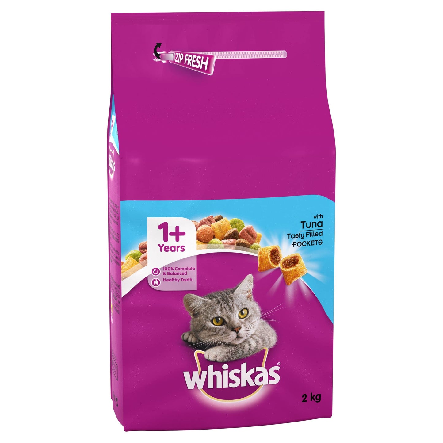 Whiskas 1+ Tuna 1.9kg Bag, Adult Cat Dry Food