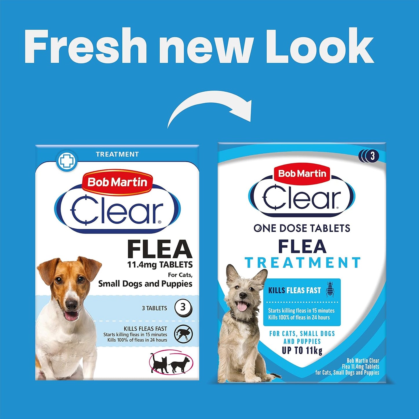 Bob Martin Clear Flea Treatment for Small Dogs and Puppies (3 Tablets) - Kills 100 Percent of Fleas within 24 Hours (up to 11kg)