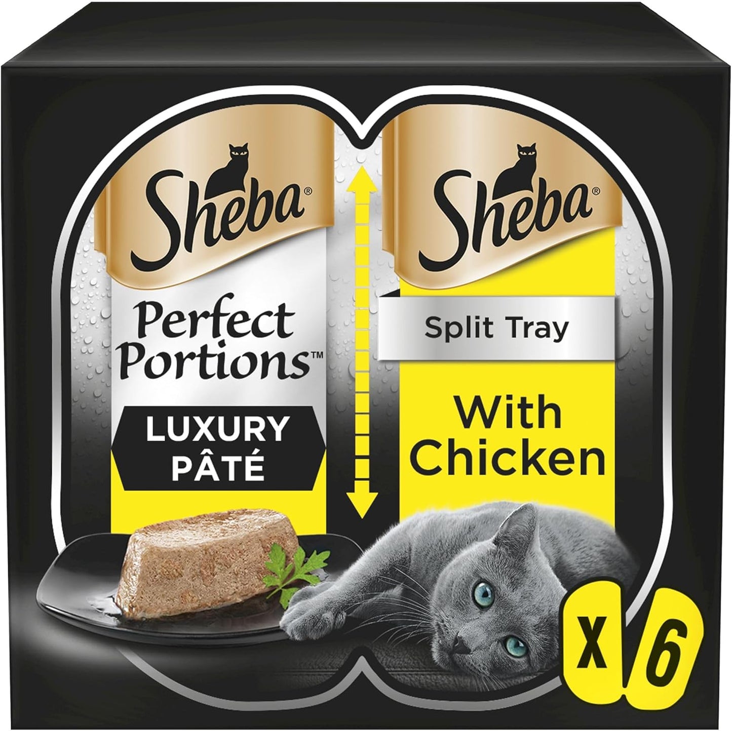Sheba Perfect Portions Cat Food Tray with Chicken in Loaf, 225 g (Pack of 8)