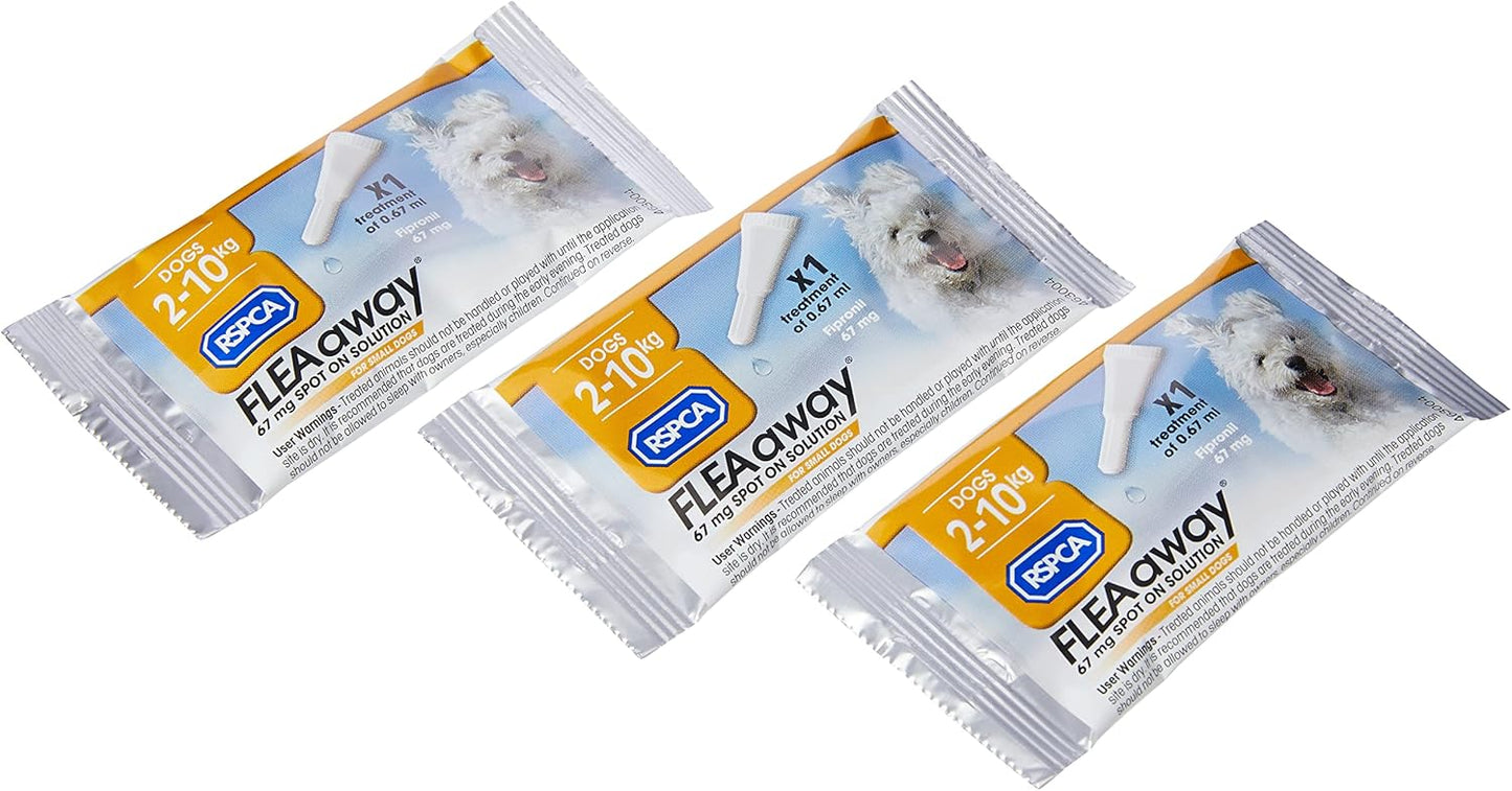 RSPCA FleaAway Spot On Solution for Small Dogs, 67 mg Yellow