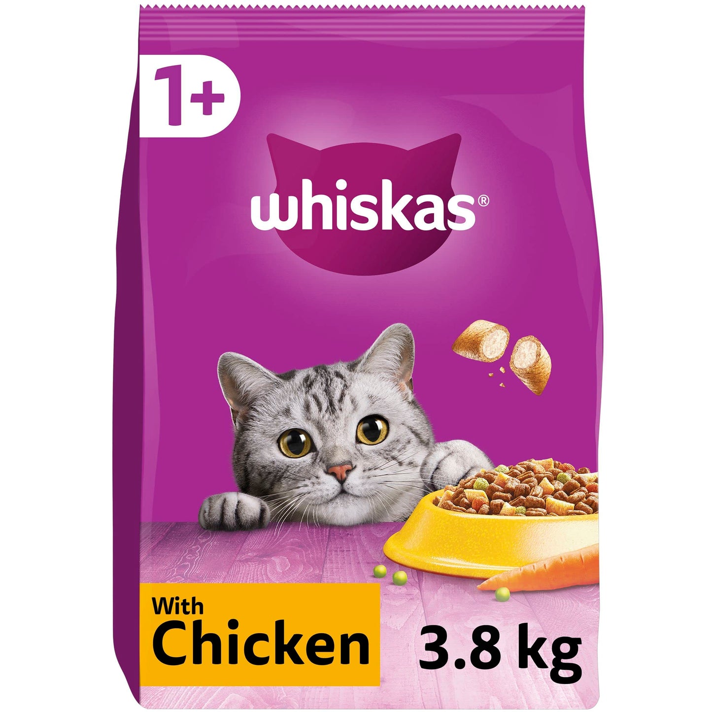 Whiskas 1+ Tuna 1.9kg Bag, Adult Cat Dry Food