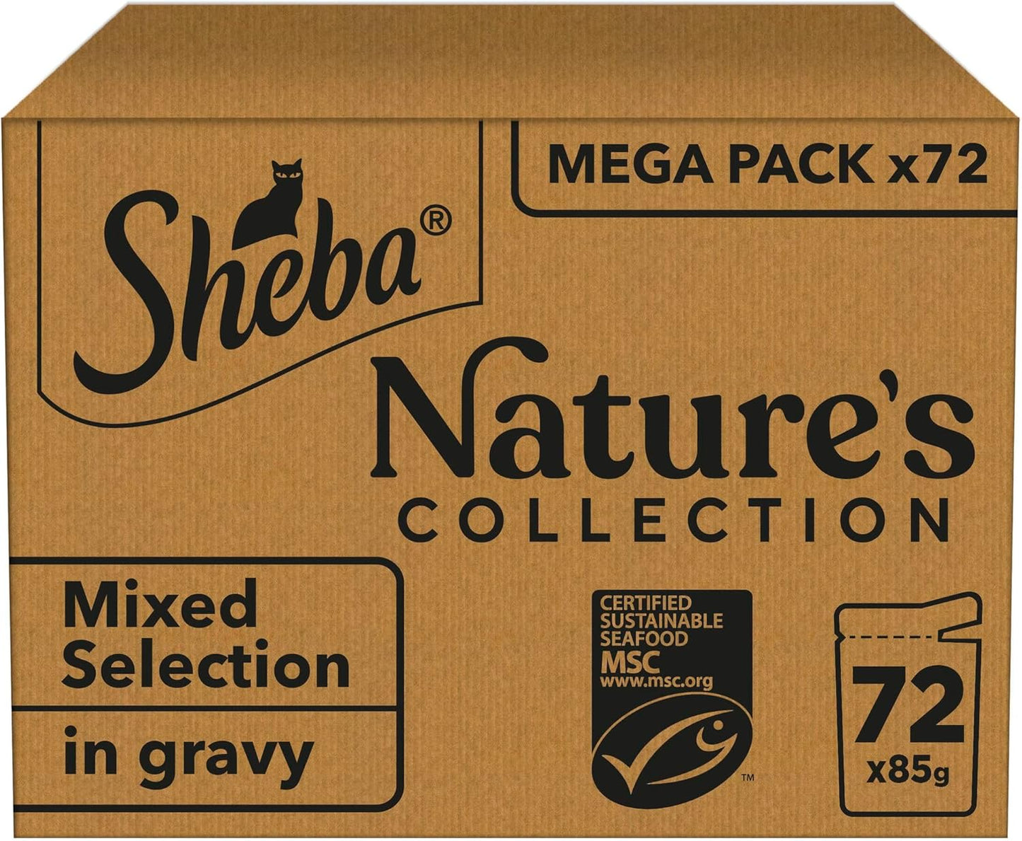 SHEBA Natures Collection Cat Pouches Mixed Selection in Gravy 72x85g pack