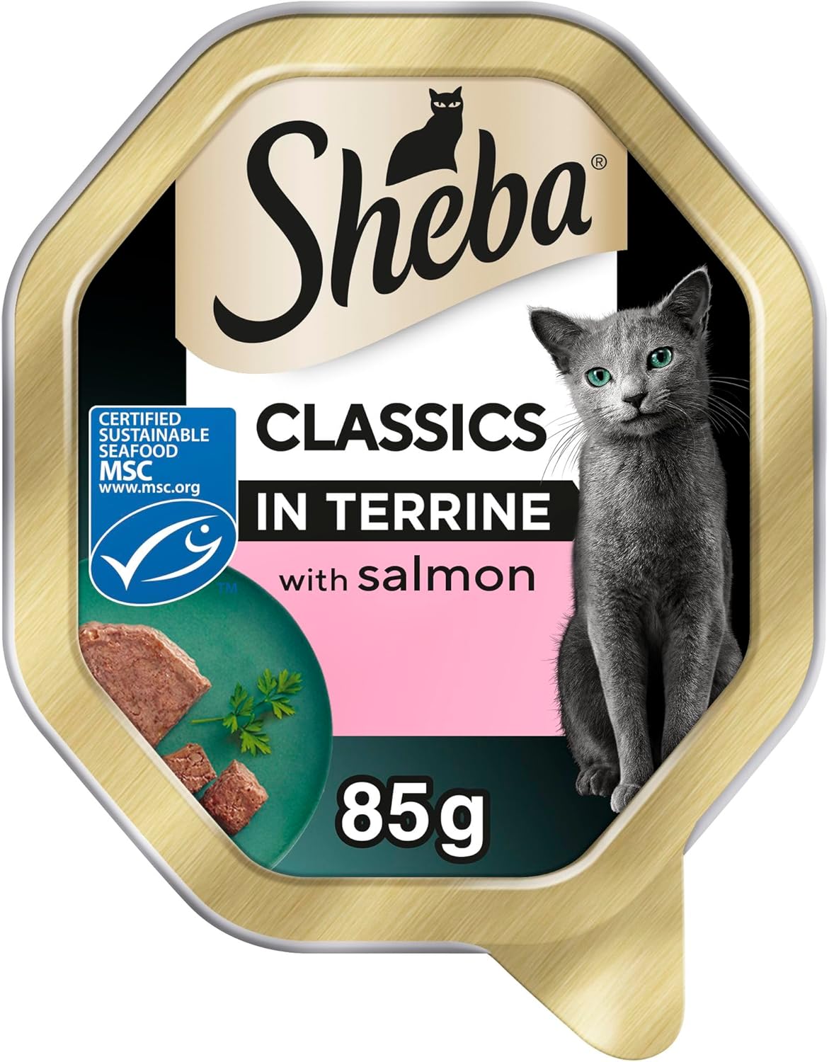 Sheba Classics Cat Food Tray with Salmon in Terrine 2x11x85g