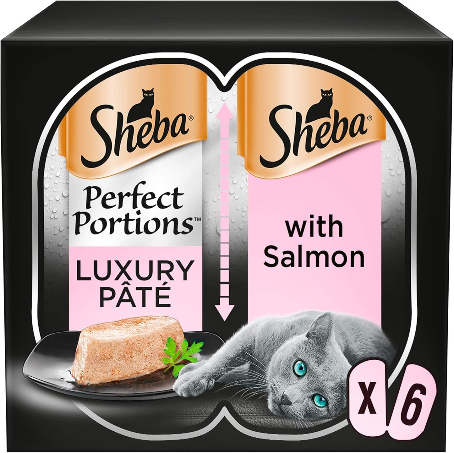 Sheba Perfect Portions Salmon in Loaf, Adult wet cat food in Mini Trays, 24 x (2 x 37.5 g)