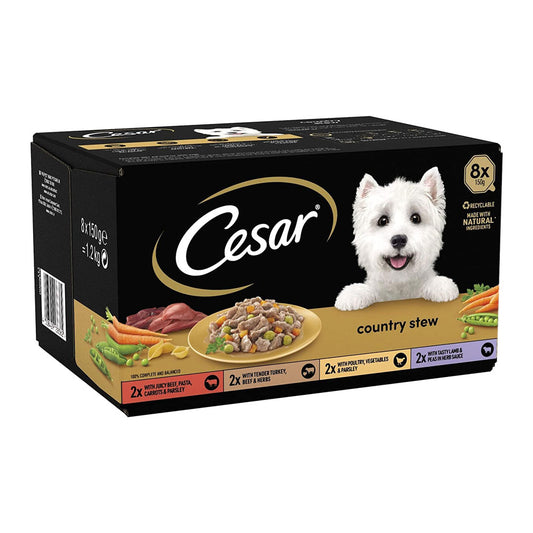 Cesar Country Stew Adult Wet Dog Food, Special Selection, Pack of 3 (3 x 8 Trays x 150 g)