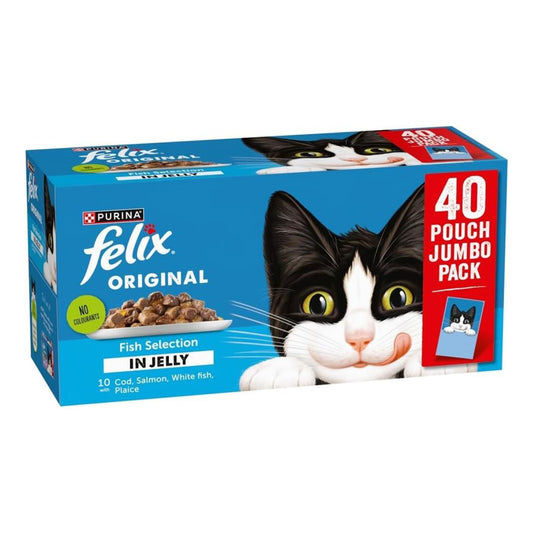 FELIX ORIGINAL Fish Favourites in Jelly Wet Cat Food 40x85g
