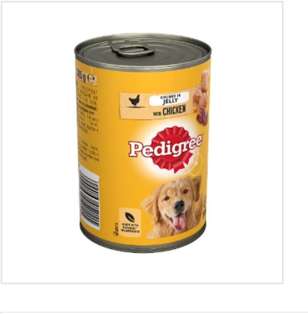 Pedigree Adult Wet Dog Food Tin Chicken in Jelly 385g x 12 Tins