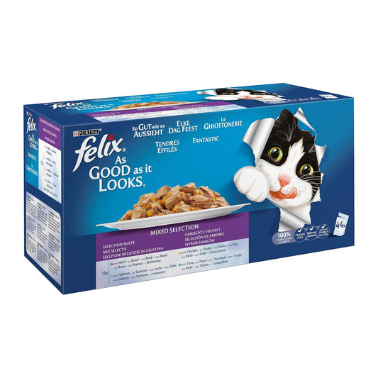 Felix As Good As It Looks Cat Food Mix PAck 44 x 100 g