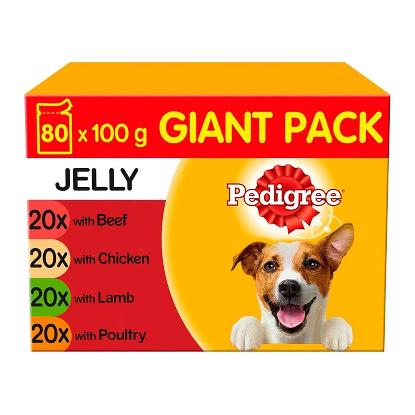 Pedigree Dog Pouches Mixed Selection in Jelly, Chicken, 80 x 100g