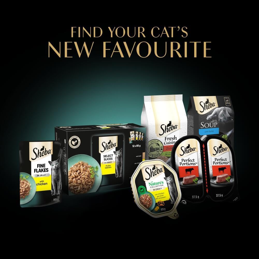 SHEBA Natures Collection Cat Pouches Fish Collection in Gravy 12x85g (pack of 4)