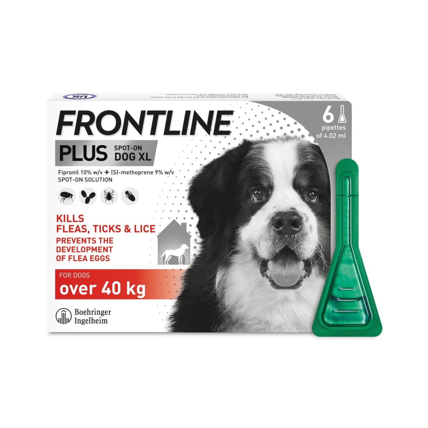 FRONTLINE Plus Flea & Tick Treatment for Medium Dogs (10-20 kg) - 6 Pipettes