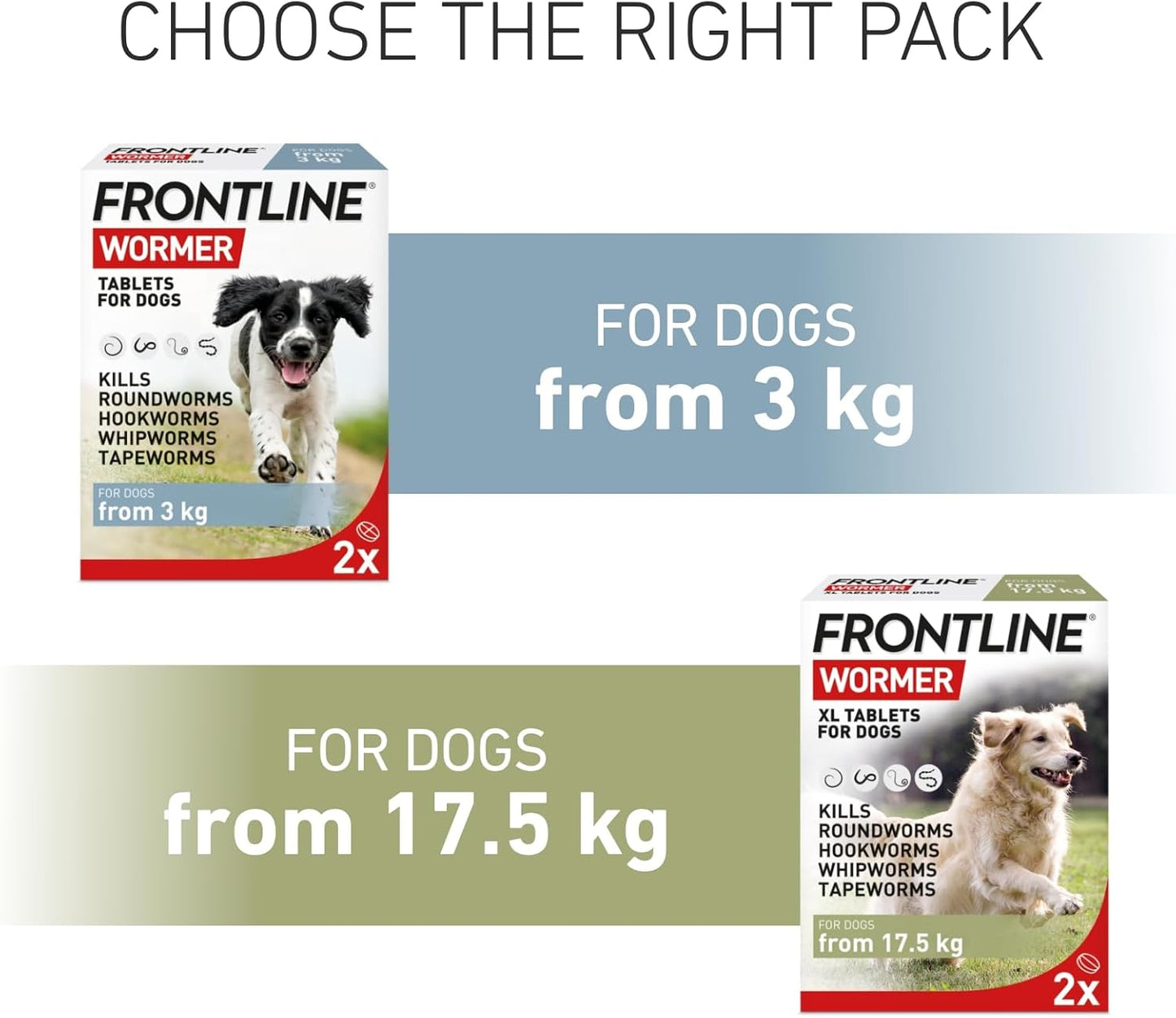 FRONTLINE WORMER - XL Worming Tablets for Dogs - 2 Tablets