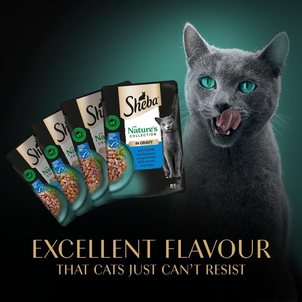 SHEBA Natures Collection Cat Pouches Fish Collection in Gravy 12x85g (pack of 4)