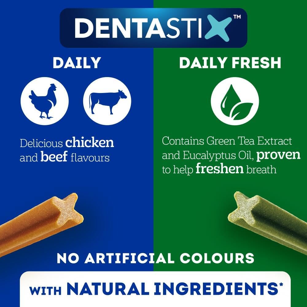 Pedigree Dentastix - Daily Dental Care Chews, Small Dog Treats from 5-10 kg, 10 Bags (10 x 110 g/Total of 70 Sticks)