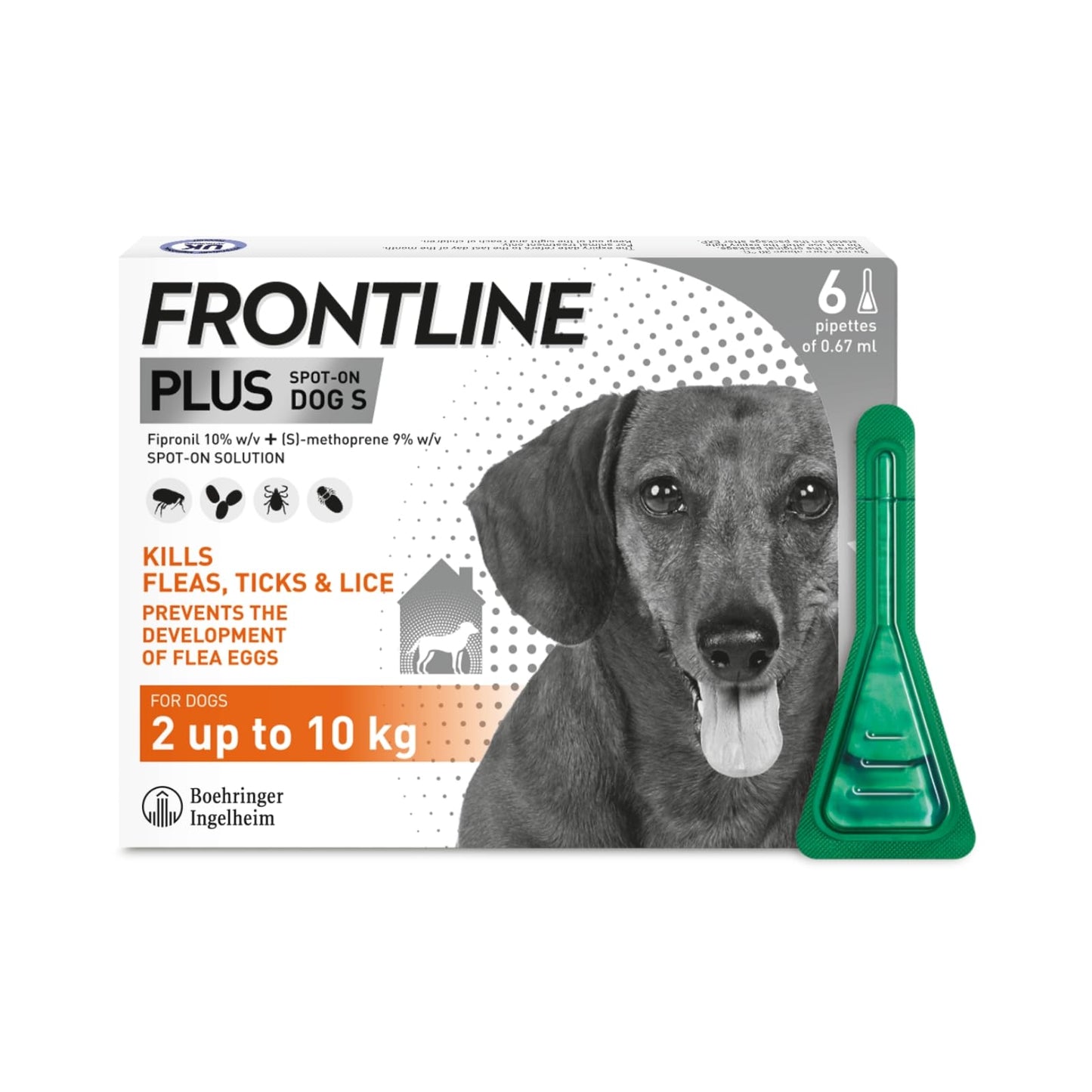 FRONTLINE Plus Flea & Tick Treatment for Medium Dogs (10-20 kg) - 6 Pipettes