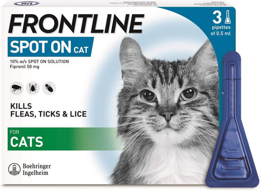 FRONTLINE Spot On Flea & Tick Treatment for Cats - 3 Pipettes