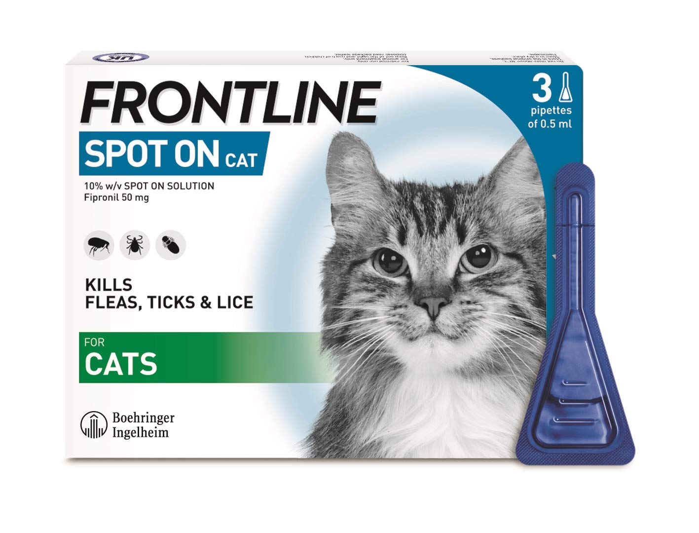 FRONTLINE Plus Flea & Tick Treatment for Cats and Ferrets - 6 Pipettes
