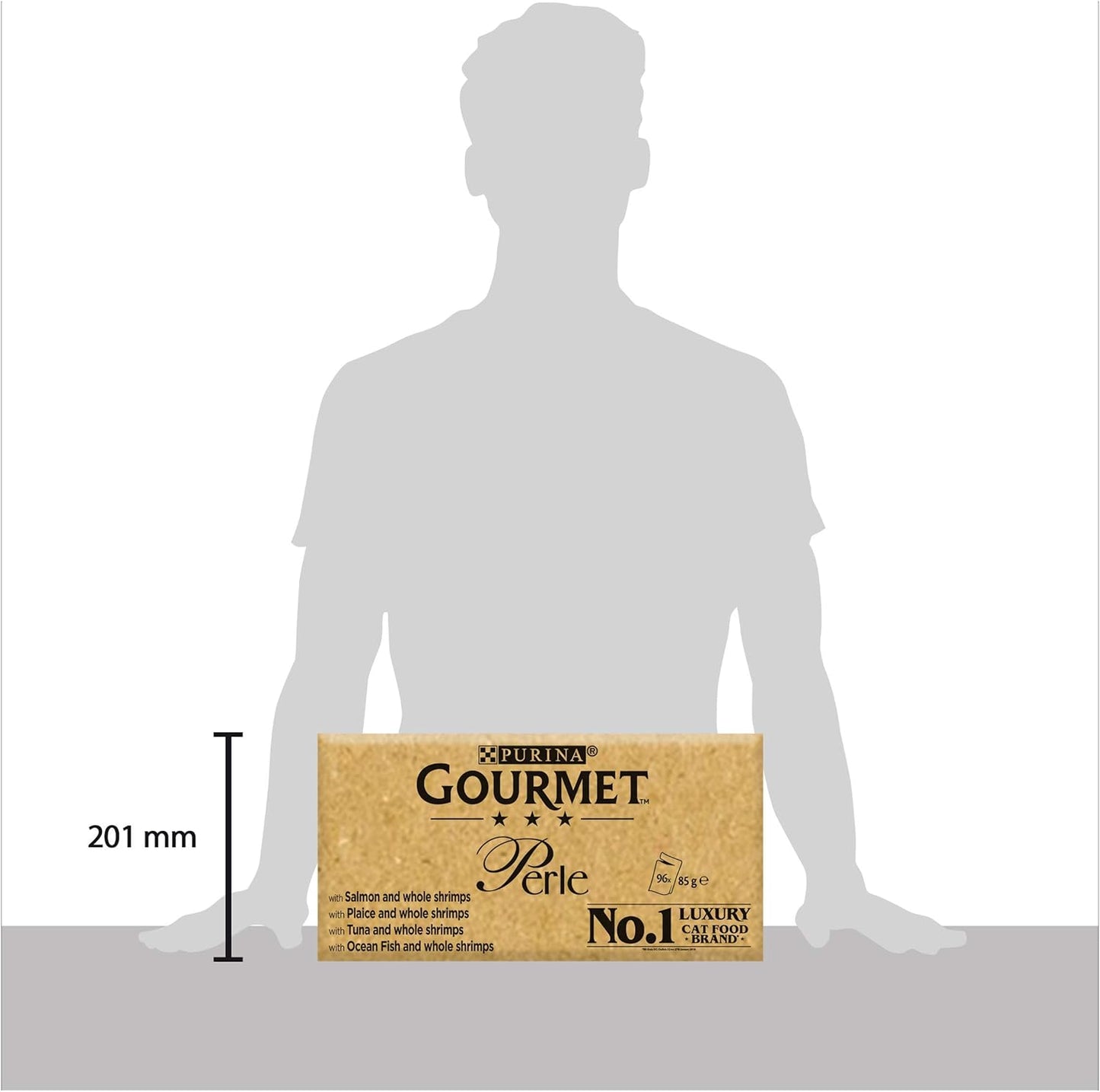 Gourmet Perle Adult Wet Cat Food Ocean Delicacies in Gravy with Salmon, Tuna, Plaice, Whitefish 4 x 12 x 85g Packs