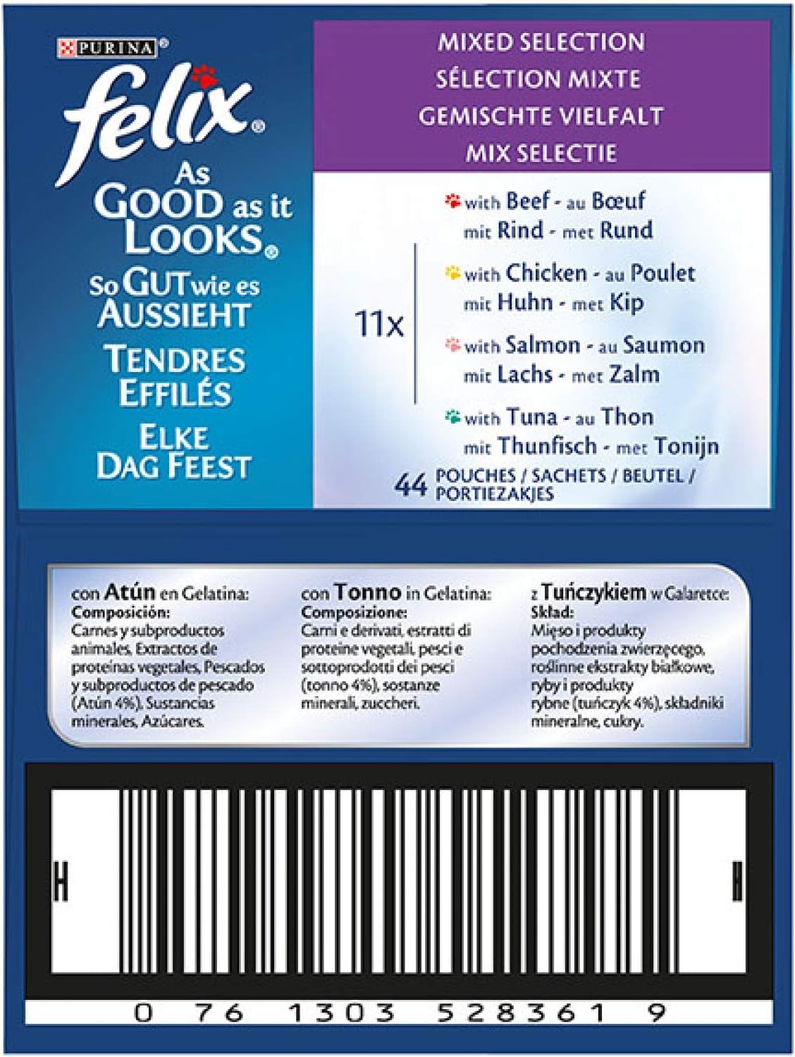Felix As Good As It Looks Cat Food Mix PAck 44 x 100 g