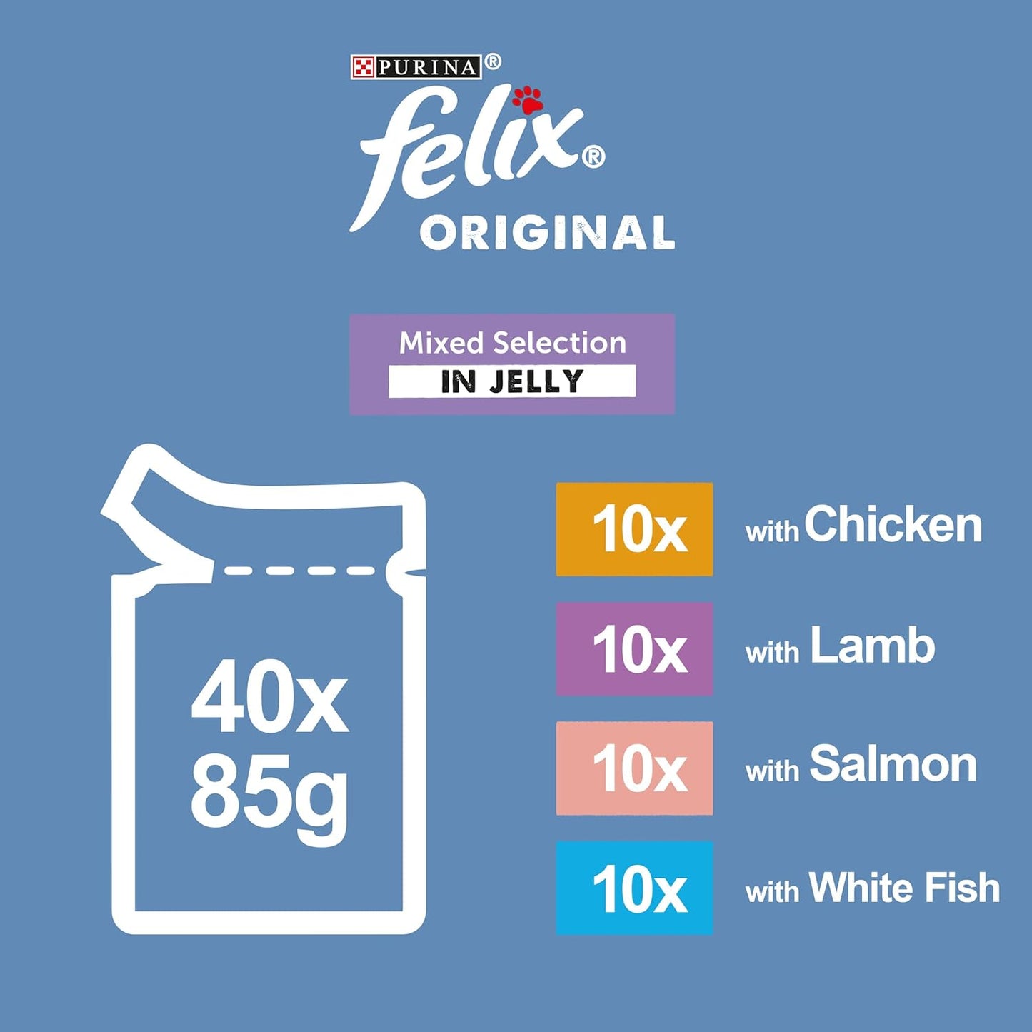 FELIX ORIGINAL Mixed Menu in Jelly Wet Cat Food 40x85g