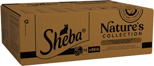 SHEBA Natures Collection Cat Pouches Mixed Selection in Gravy 72x85g pack