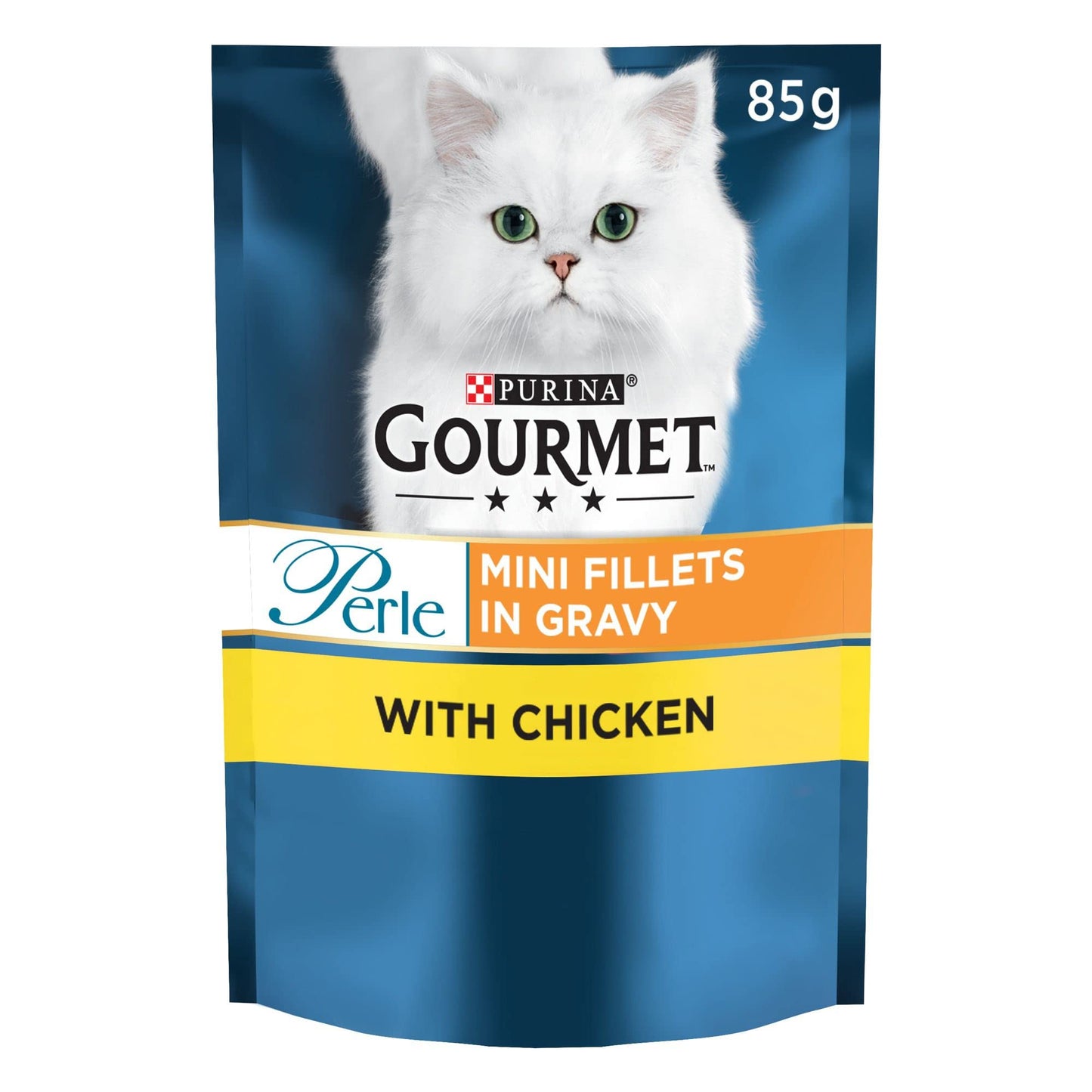Gourmet Perle Adult Wet Cat Food Ocean Delicacies in Gravy with Salmon, Tuna, Plaice, Whitefish 4 x 12 x 85g Packs