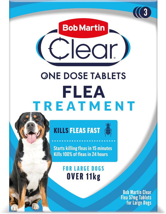 Bob Martin Clear Flea Treatment for Large Dogs (3 Tablets) - Kills 100 Percent of Fleas within 24 Hours (over 11kg)