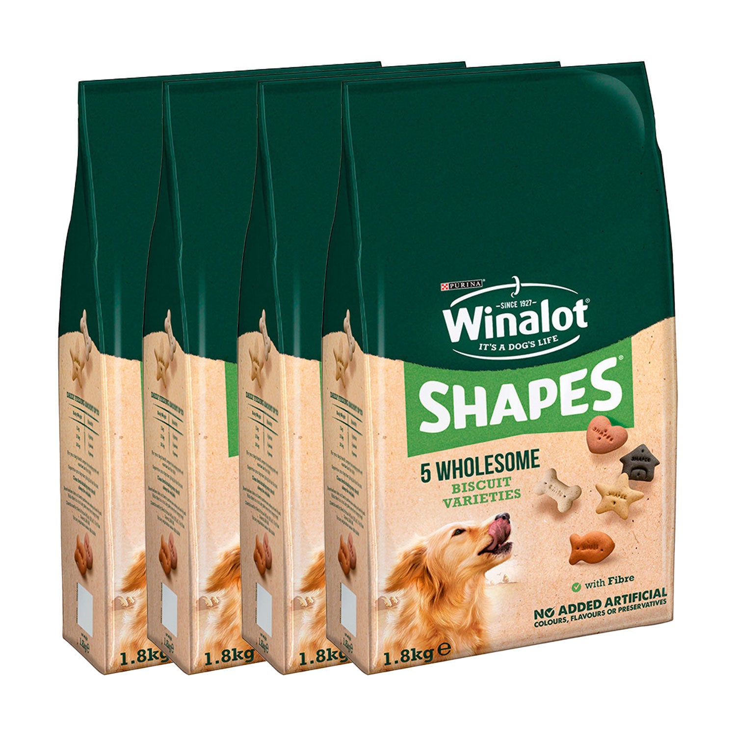 Winalot Shapes Biscuits Adult Dog Treats 4 x 1.8Kg