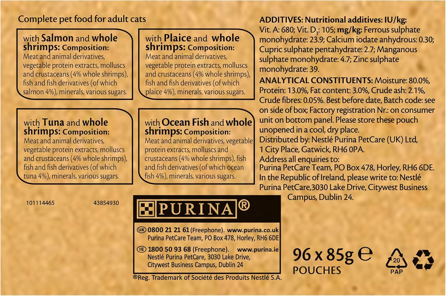 Gourmet Perle Adult Wet Cat Food Ocean Delicacies in Gravy with Salmon, Tuna, Plaice, Whitefish 4 x 12 x 85g Packs