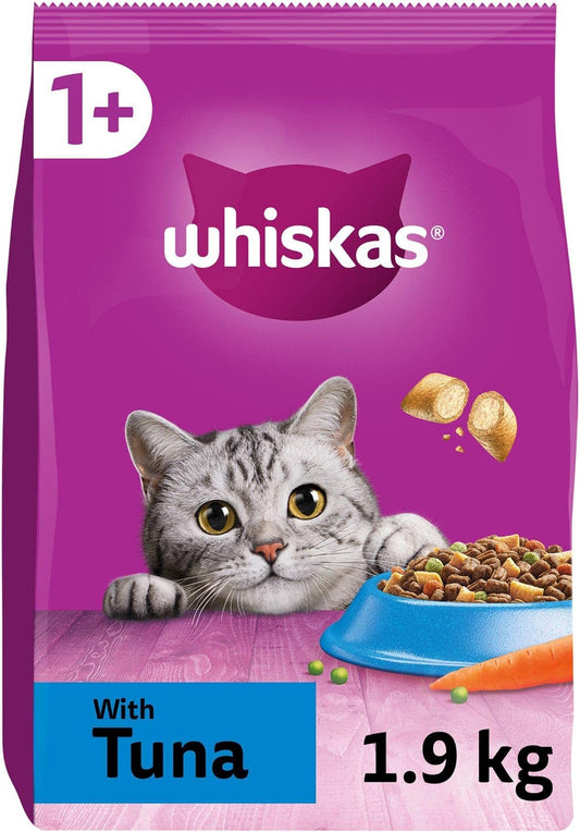Whiskas 1+ Tuna 1.9kg Bag, Adult Cat Dry Food
