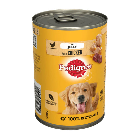 Pedigree Adult Wet Dog Food Tin Chicken in Jelly 385g x 12 Tins