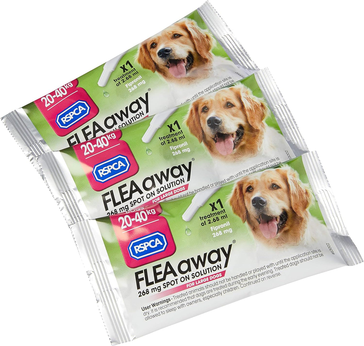 RSPCA FleaAway Spot-on Solution for Large Dogs, 268 mg Pink